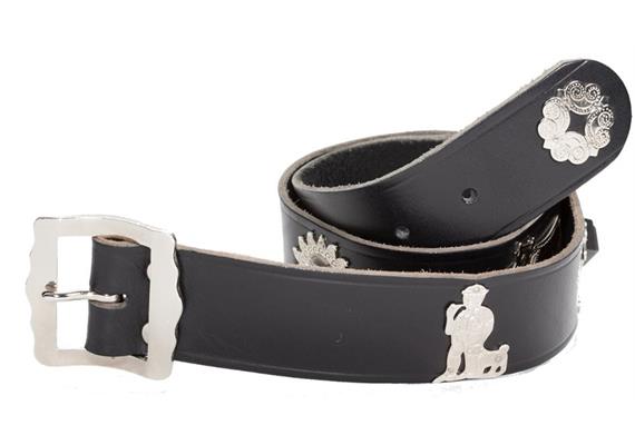 Kuhgürtel 4cm mit Silber schwarz