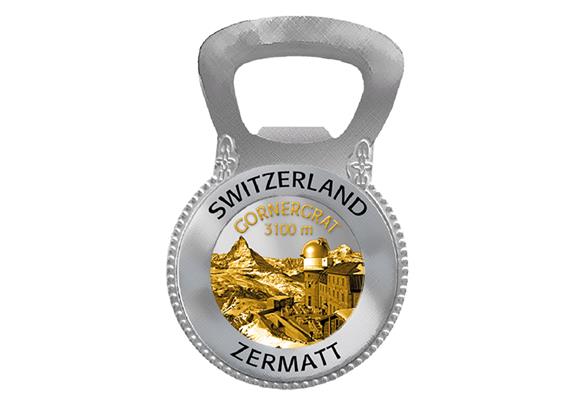 Magnet Flaschenöffner Silber Mattiert Zermatt