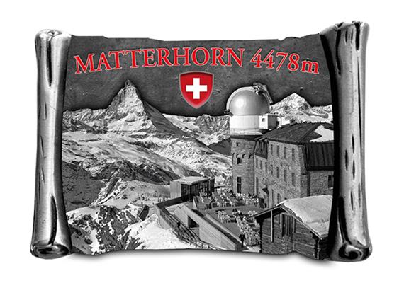 Magnet Kontur Matterhorn mit Bergstation und Wappen