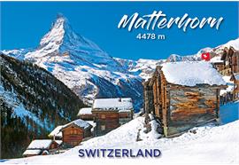 Magnet Matterhorn 4478 m mit Stadel im Winter