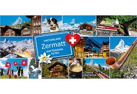 Magnet Panorama Zermatt 12-Bild mit Ortsschild