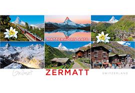 Magnet Panorama Zermatt 6-Bild mit Edelweiß