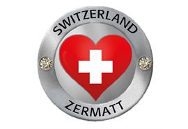 Magnet Rund Silber Mattiert mit Strass Z`tt Herz