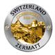 Magnet Rund Silber Mattiert mit Strass Zermatt