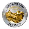 Magnet Rund Silber Mattiert mit Strass Zermatt