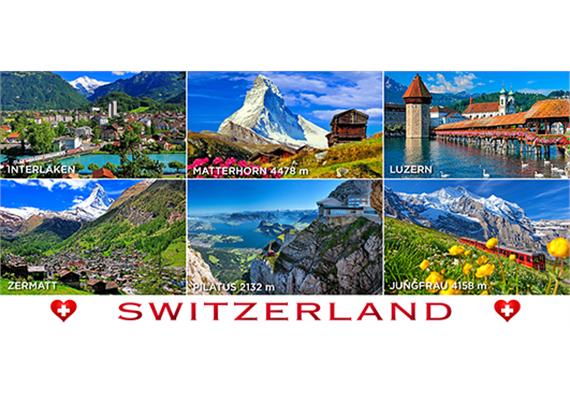 Magnet Switzerland 6-Bild mit Fahne