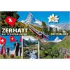 Magnet Zermatt 4-Bild mit Fahne und Edelweiß