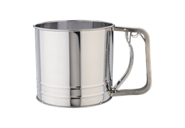 Mehlsieb Doppel Netzsieb Edelstahl 1kg 18x12.5x13