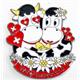 Metal Magnet Cow Couple We love Switzerland