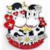 Metal Magnet Cow Couple We love Switzerland