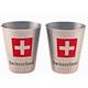 Metall-Becher 2cl mit CH- Kreuz und Switzerland,