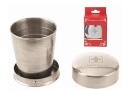 Metall-Becher 4cl. faltbar mit CH-Kreuz & Switzerl