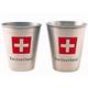 Metall-Becher 8 cl, mit CH-Kreuz und Switzerland