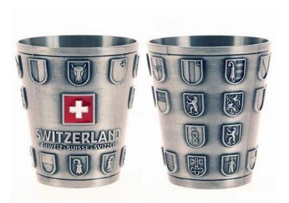 Metall-Becher 8cl mit Kantonswappen