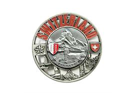 Metall Magnet Städte Teller mit Reliefmünze Zermatt