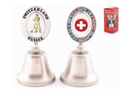 Metall-Tischglocke 9 cm, titanfarbig Alphornbl. &