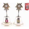 Metall-Tischglocke 9cm mit Strass-Edelweiss