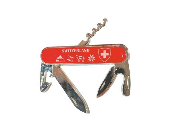 Metallmagnet Sackmesser rot Switzerland