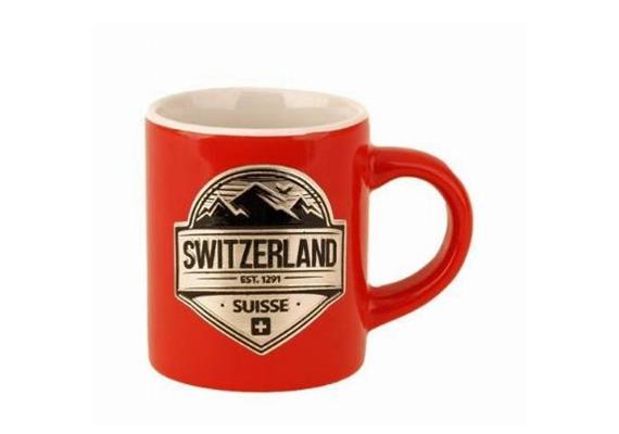 Mini-Mug rot mit silber