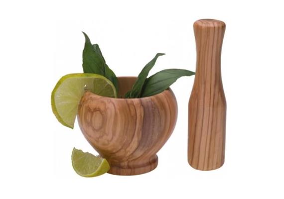 Mörser mit Stössel Olivenholz 10 x 10 x 5 cm Mörser mit Stössel Olivenholz 10 x 10 x 5 cm