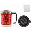 Mug-Becher Metall rot m/Deckel & Switzerland