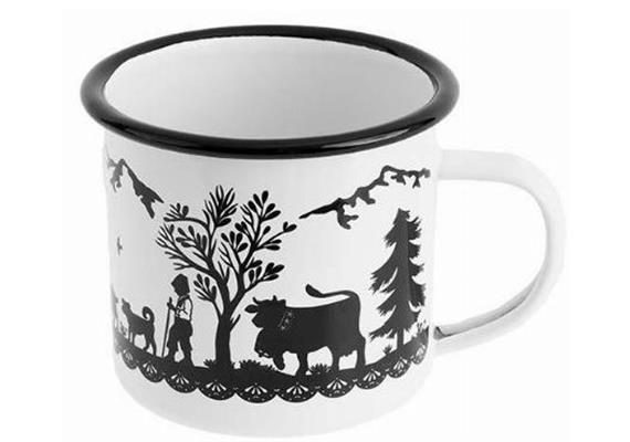 Mugbecher Emaille weiss