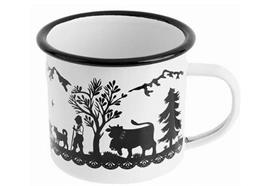 Mugbecher Emaille weiss