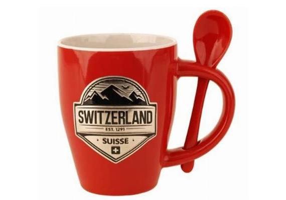 Mugbecher rot mit Löffel