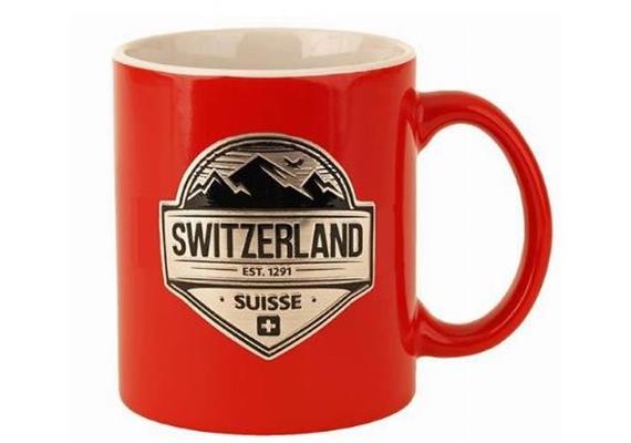 Mugbecher rot mit silber