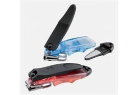 Nagelknipser, rostfrei, blau/rot