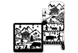 Ofenhandschuh Scherenschnitt Paar