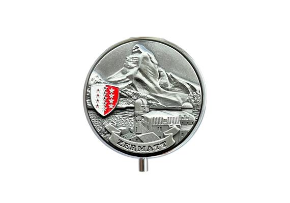 Pillendose Zinn Optik mit Bild Zermatt Pillendose Zinn Optik mit Bild Zermatt