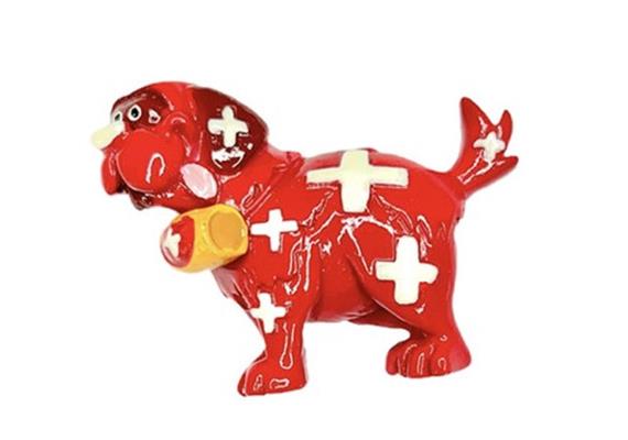 Polymagnet red Swiss cross ST. Bernard Dog