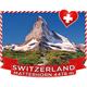 Polymagnet Schweiz Matterhorn Wiese mit Edelweiss
