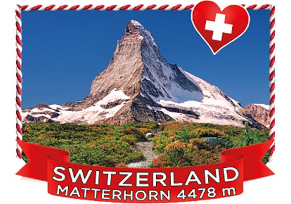 Polymagnet Schweiz Matterhorn Wiese mit Edelweiss