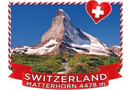 Polymagnet Schweiz Matterhorn Wiese mit Edelweiss