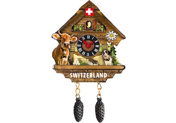 Polymagnet Schweiz Uhr mit Kuh und Hund