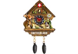 Polymagnet Schweiz Uhr mit Kuh und Hund
