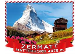 Polymagnet Schweiz Zermatt Matterhorn Häuser Wiese