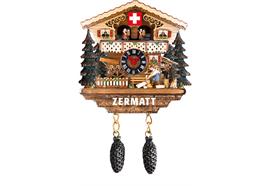 Polymagnet Schweiz Zermatt Uhr mit Holzhacker