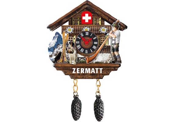 Polymagnet Schweiz Zermatt Uhr mit Hund und Alph.