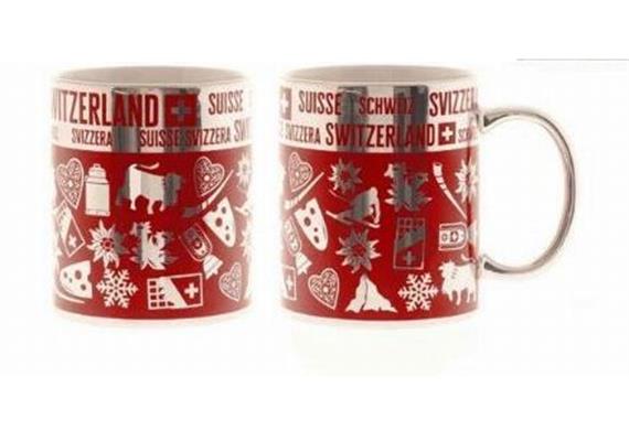 Porz. Mugbecher rot/silber