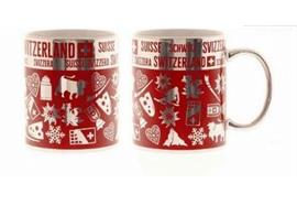 Porz. Mugbecher rot/silber