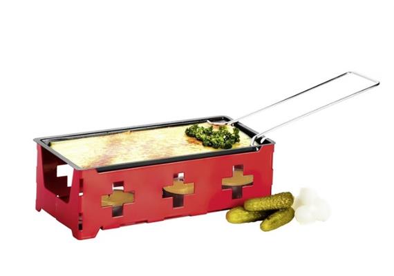 Raclette mit Rechaudkerzen "CH-Kreuz", rot