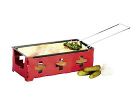 Raclette mit Rechaudkerzen "CH-Kreuz", rot