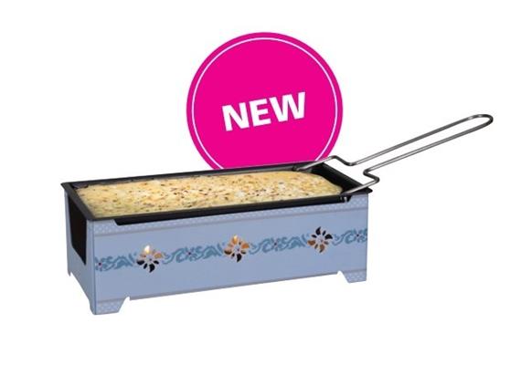 Raclette mit Rechaudkerzen, Print "Gondel", rot Raclette mit Rechaudkerzen, Print "Gondel", rot