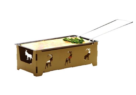Raclette mit Rechaudkerzen Steinbock braun Raclette mit Rechaudkerzen Steinbock braun