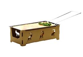 Raclette mit Rechaudkerzen Steinbock braun