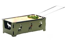 Raclette mit Rechaudkerzen Steinbock grün