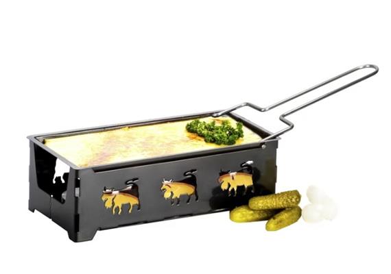 Ralcette mit Rechaudkerze Kuhdekor schwarz Ralcette mit Rechaudkerze Kuhdekor schwarz